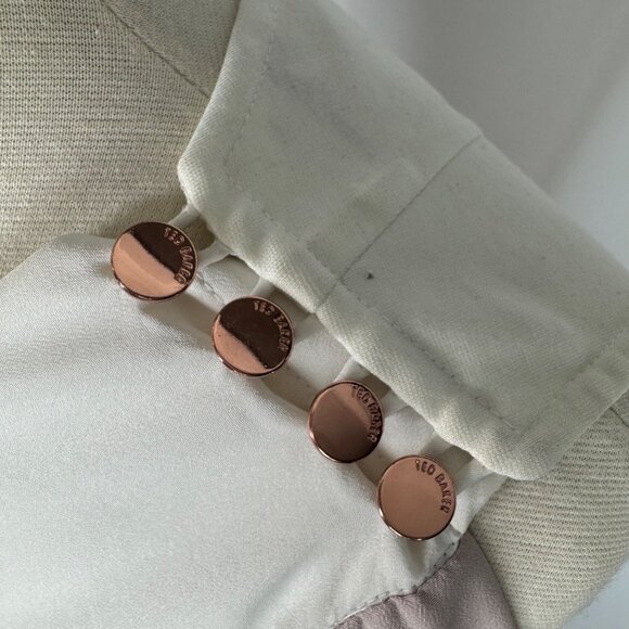 Ted Baker London Bolty Draped White Sleeveless Asymmetrical Sheath Dress Size 0 - Picture 9 of 13